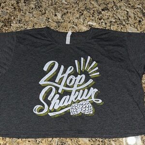 2 Hop Shakur Charcoal Crop Top w/ Hops Graphic, Fat Bottom Brewing Nashville